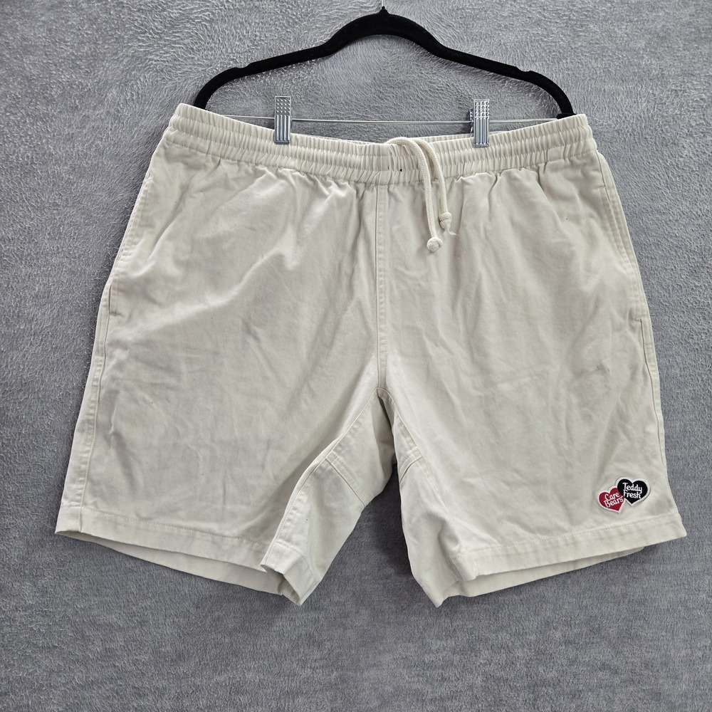 Teddy Fresh x Care Bears Shorts XL Beige Embroidered Twill Drawstring READ